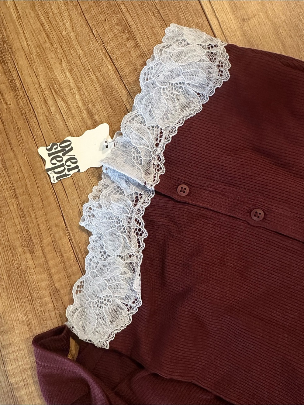 Aerie Brand New (NWT) OVERSLEPT by Aerie Real Soft Ribbed Cardigan Royal Berry - Picture 9 of 10
